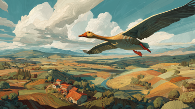 Golden Goose in Flight