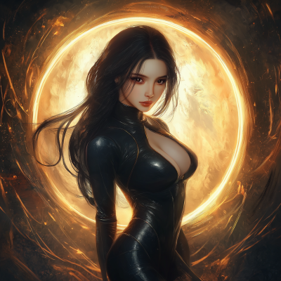 Elegant Dark Haired Anime Woman