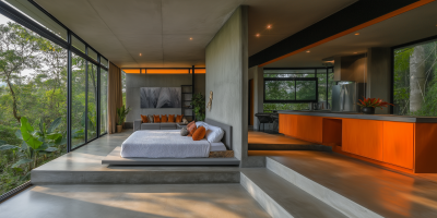 Modern Concrete Villa Interior