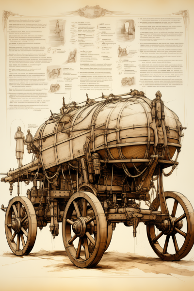 Technical Sketch of a Roman War Chariot