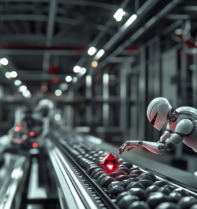 Robot and the Glowing Diamond