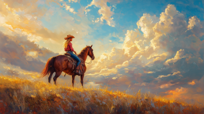 Cowgirl on Horseback