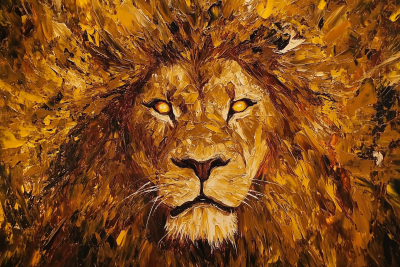 Majestic Lion in Dusk Light
