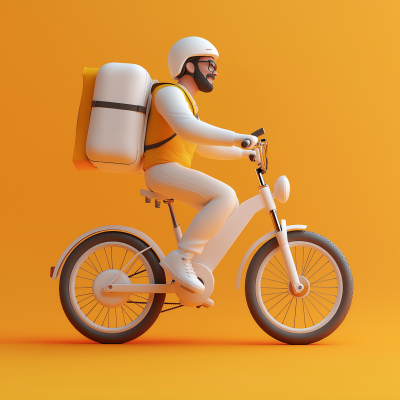 Happy Food Delivery Man