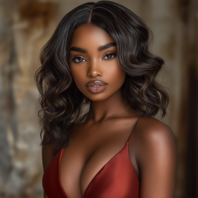 Elegant Beauty in Red