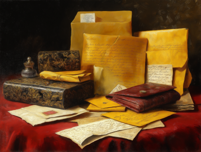 Still Life with Old Papers and Books