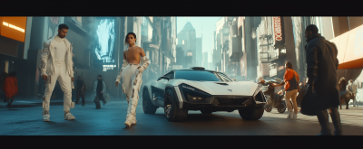Urban Chase in a Cyberpunk World