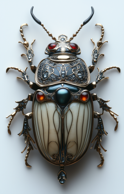 Symmetrical Scarab Brooch