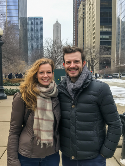 Smiling Couple in Chicago