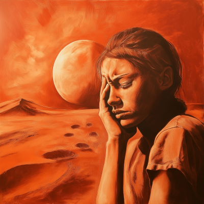Upset Woman on Mars