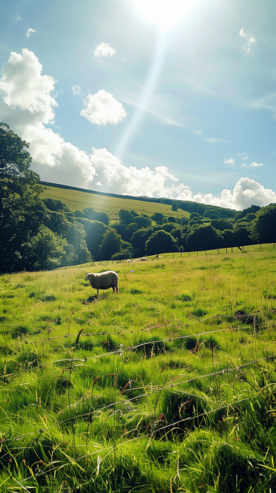 Sheep in a Sunny Field