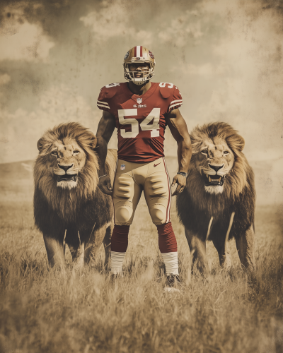 Fred Warner with Lions