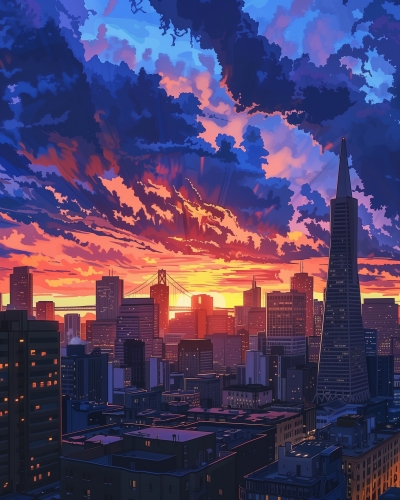 San Francisco Sunset Skyline