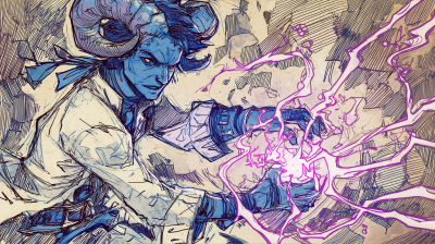 Blue Tiefling