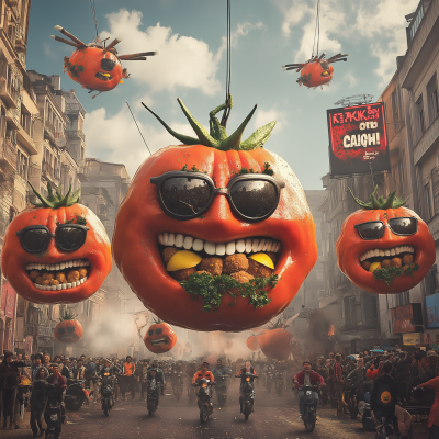 Giant Mutant Tomato Invasion