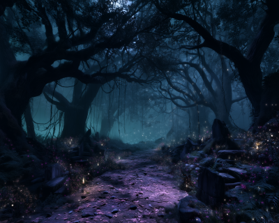 Eerie Forest Night