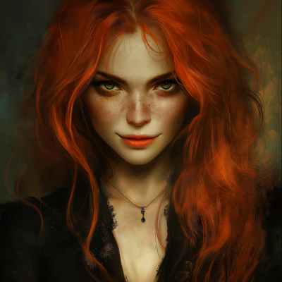 Evil Redhead Fantasy Character