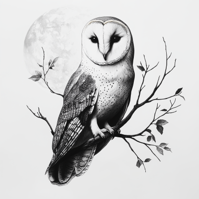 Barn Owl at Night