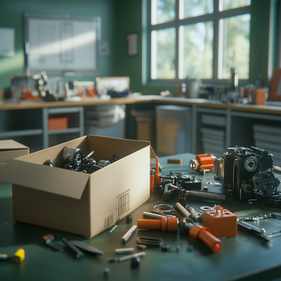 Workspace with Machine Parts