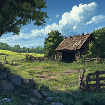 Broken Down Stable and Pasture