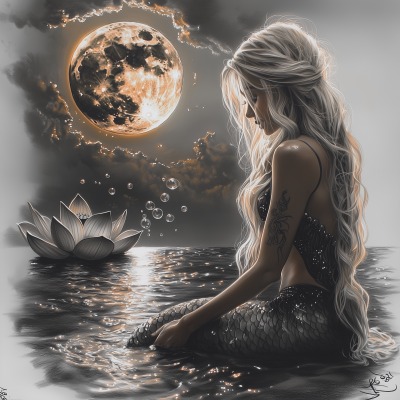 Mermaid Under the Moon