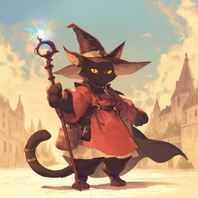 Fluffy Cat Witch