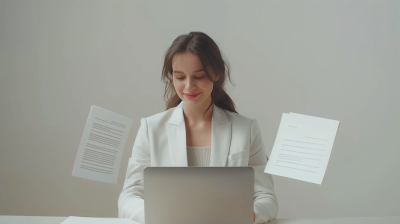 Young Woman in White Blazer