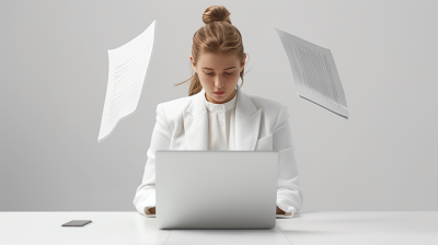 Young Woman in White Blazer