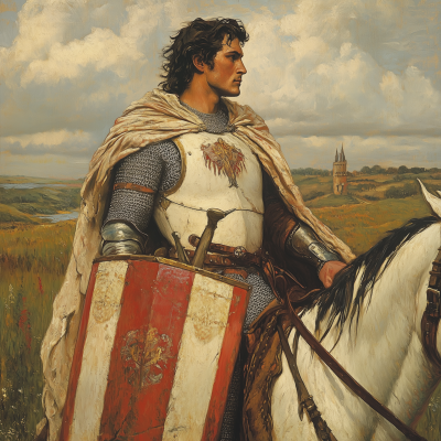 Young Lancelot in British Landscape