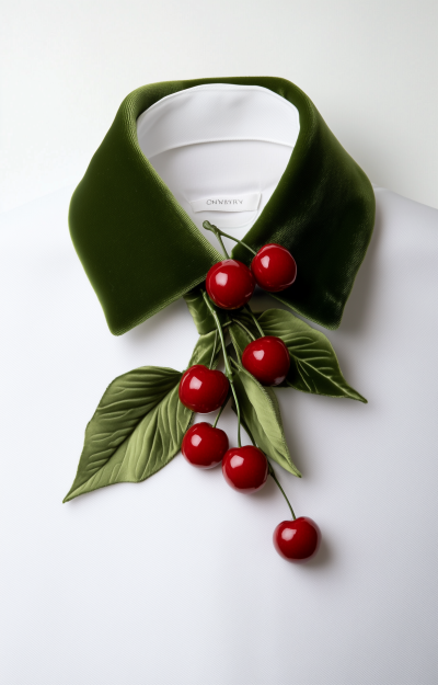 Minimalist Green Velvet Collar