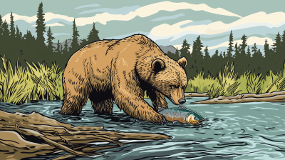 Bear Catching Salmon