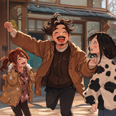 Dancing Boy Surrounded by Friends