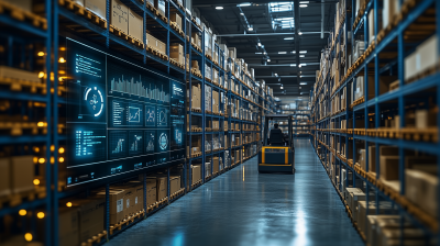 Modern Warehouse Interior at Night
