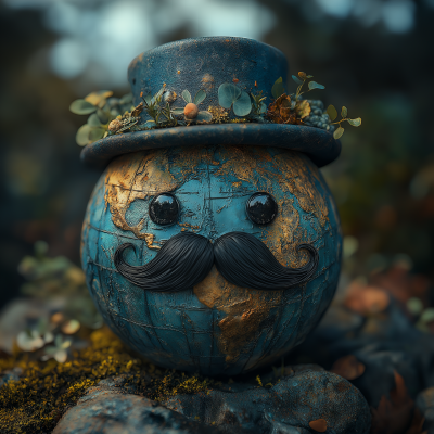 Earth with Hat and Mustache