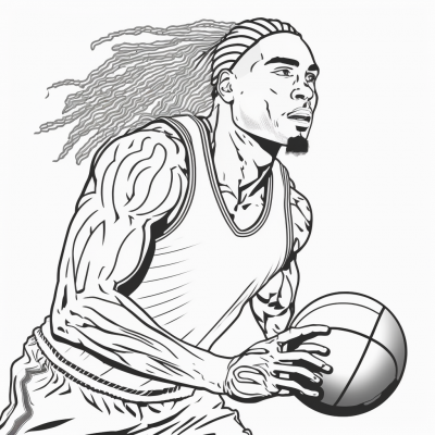 Basketball Dribble Coloring Page