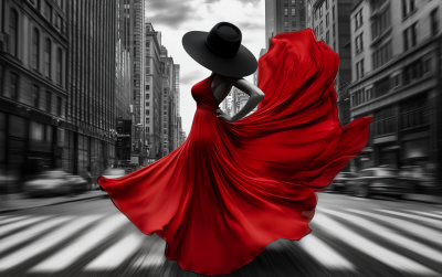Elegant Motion in Red