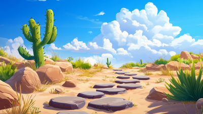 Animated Dry Riverbed Scene