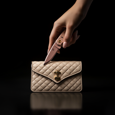 Luxury Handbag with Pocket Knife