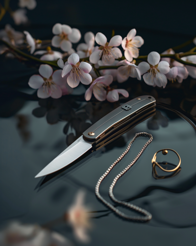 Modern Folding Knife on Table