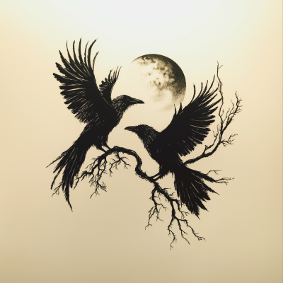 Raven Tattoo Design