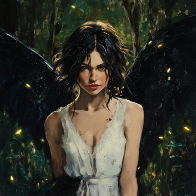 Angel in the Night Forest