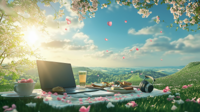 Dreamy Spring Picnic Scene