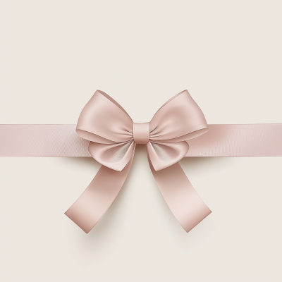 Minimalist Pink Ribbon Bow