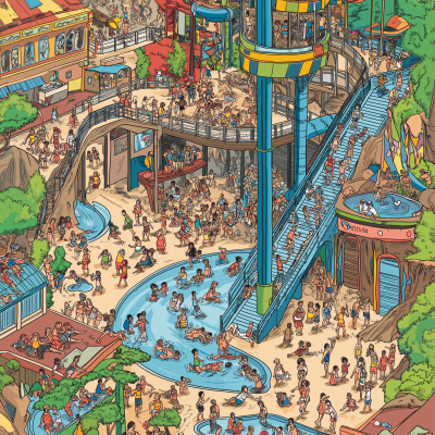 People in a Theme Park