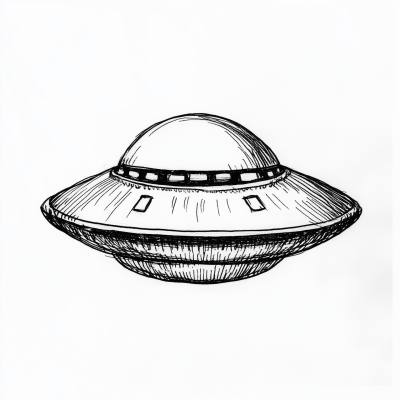 Minimalist UFO Doodle