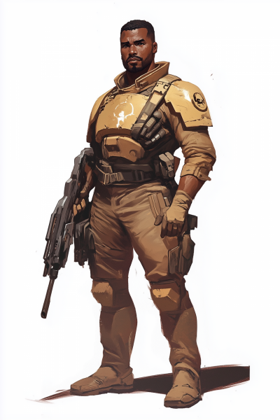 Standing Space Marine in Civilian Clothes