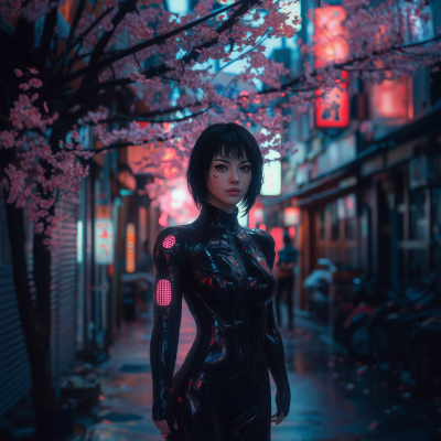 Serene Cyberpunk Dawn