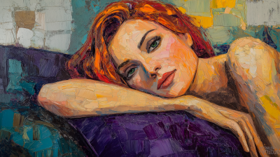Shy Woman on Sofa