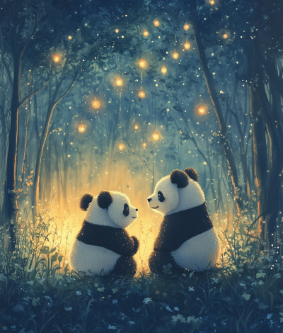 Pandas Under a Magic Tree