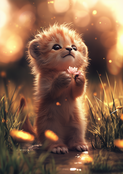 Baby Leon in a Forest Clearing